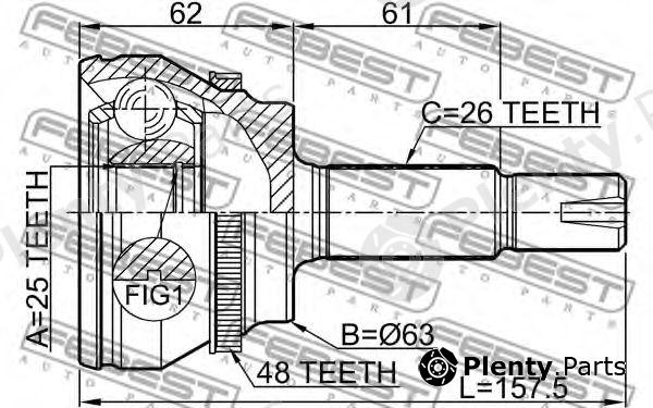  FEBEST part 0110-ZNRA48 (0110ZNRA48) Joint, drive shaft