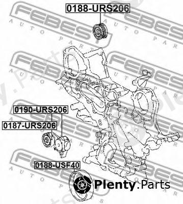 FEBEST part 0188-USF40 (0188USF40) Deflection/Guide Pulley, v-ribbed belt