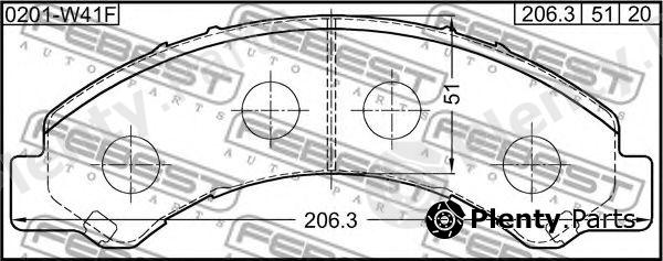  FEBEST part 0201-W41F (0201W41F) Brake Pad Set, disc brake