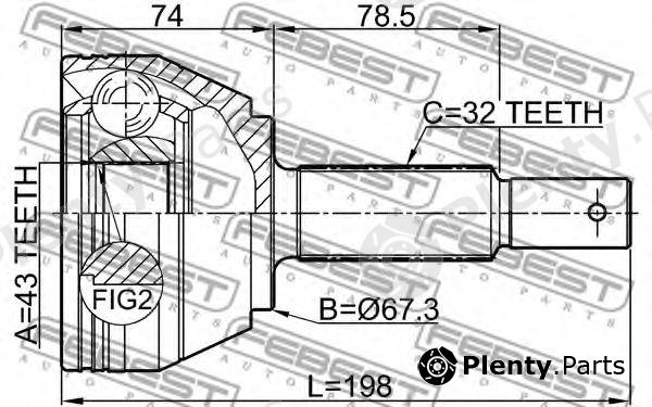  FEBEST part 0210-Y62 (0210Y62) Joint, drive shaft