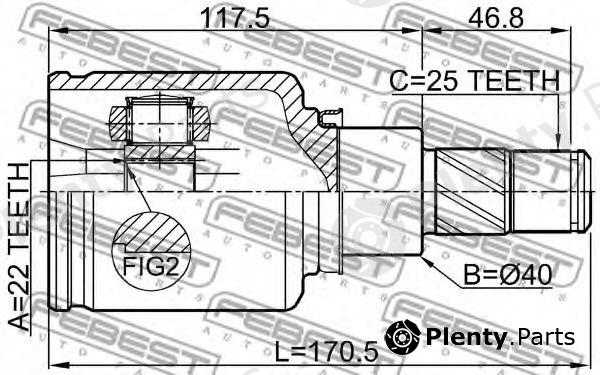  FEBEST part 0211-F15LH (0211F15LH) Joint, drive shaft