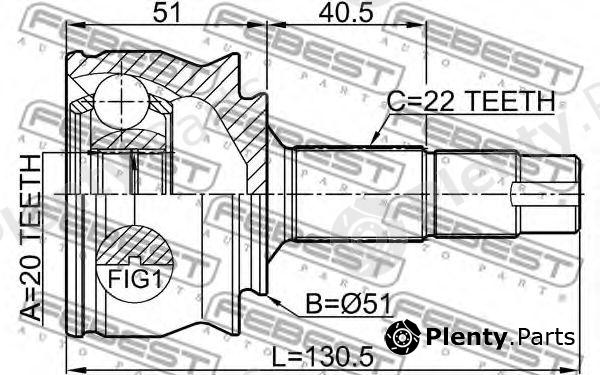  FEBEST part 1810-CORD (1810CORD) Joint, drive shaft