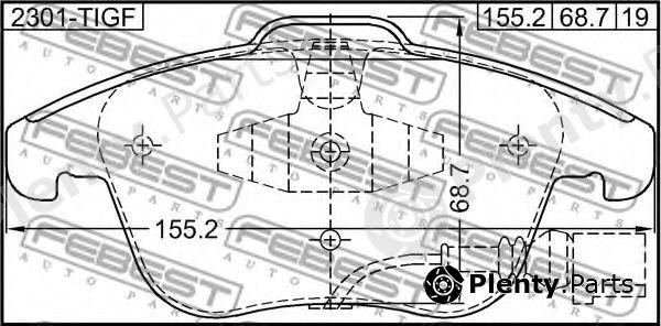  FEBEST part 2301-TIGF (2301TIGF) Brake Pad Set, disc brake