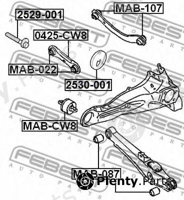  FEBEST part 2530-001 (2530001) Caster Shim, axle beam