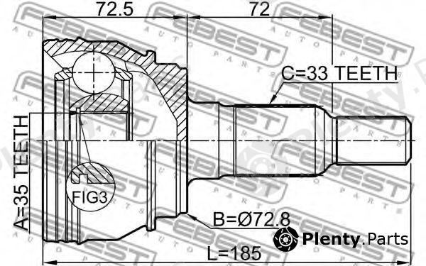  FEBEST part 3210-ESCIII (3210ESCIII) Joint, drive shaft