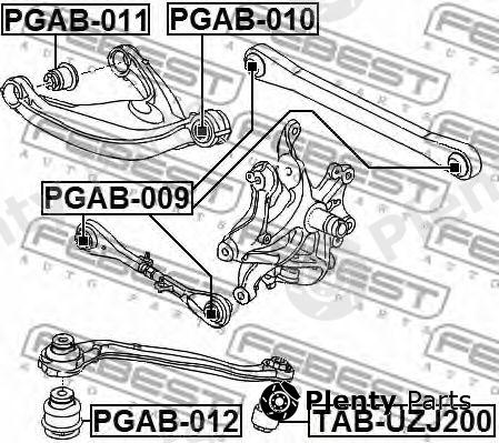 FEBEST part PGAB-009 (PGAB009) Control Arm-/Trailing Arm Bush