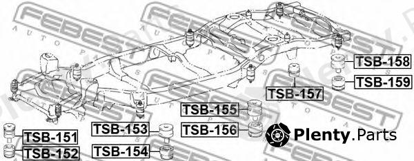  FEBEST part TSB157 Mounting, axle beam