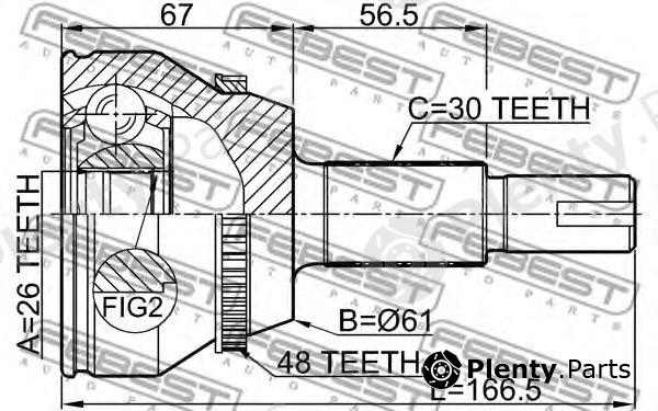  FEBEST part "0110-GGL15A48" (0110GGL15A48) Joint, drive shaft