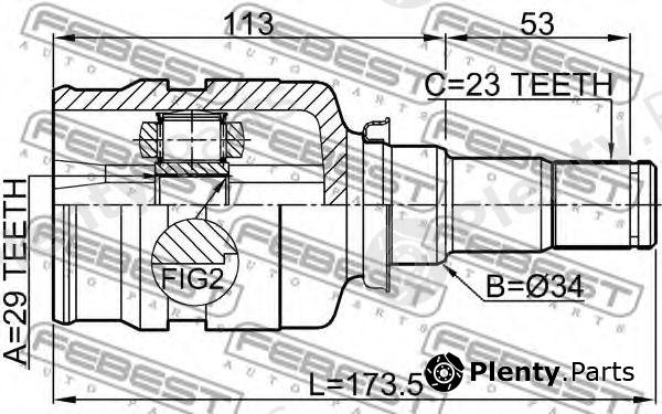  FEBEST part 0111-NGJ10 (0111NGJ10) Joint, drive shaft