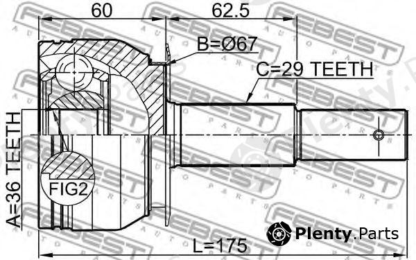  FEBEST part 0210-D40AT (0210D40AT) Joint, drive shaft