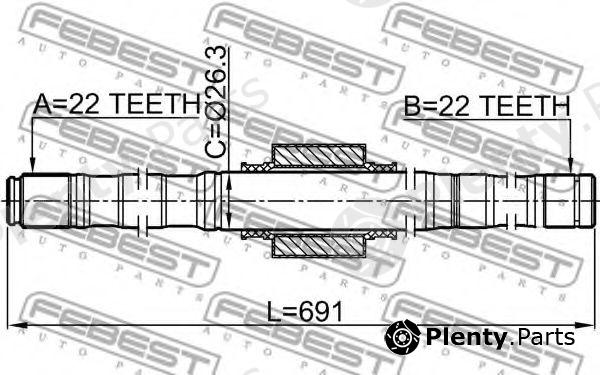  FEBEST part 0212-E11MT16L (0212E11MT16L) Drive Shaft