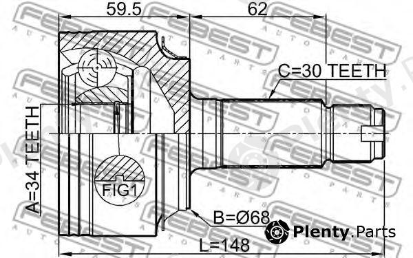  FEBEST part 0310-CRVDI (0310CRVDI) Joint, drive shaft