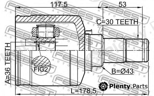  FEBEST part 0411-CW6LH (0411CW6LH) Joint, drive shaft