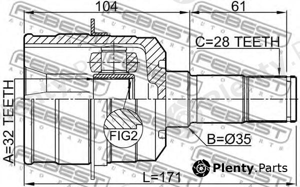  FEBEST part 0511-CWATLH (0511CWATLH) Joint, drive shaft