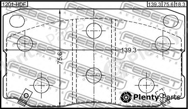  FEBEST part "1201-HDF" (1201HDF) Brake Pad Set, disc brake