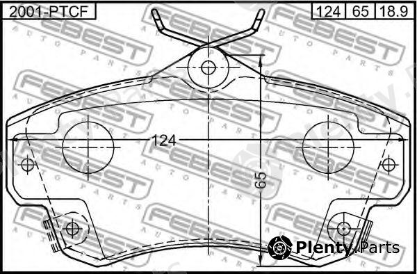  FEBEST part 2001-PTCF (2001PTCF) Brake Pad Set, disc brake