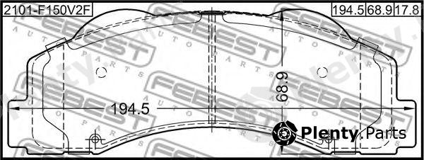  FEBEST part 2101-F150V2F (2101F150V2F) Brake Pad Set, disc brake