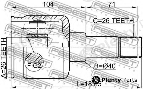  FEBEST part 2111-FY26LH (2111FY26LH) Joint, drive shaft