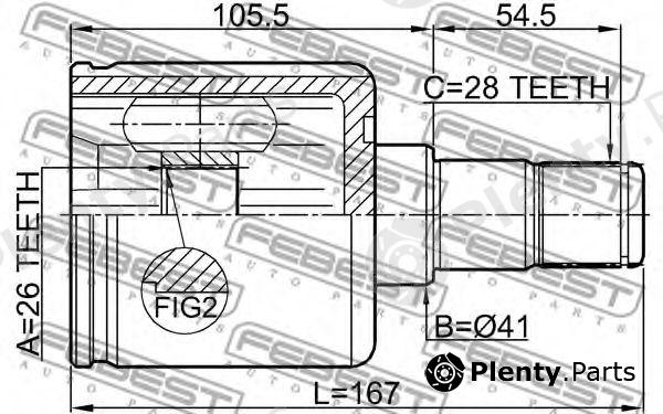  FEBEST part 2211-CEED (2211CEED) Joint, drive shaft