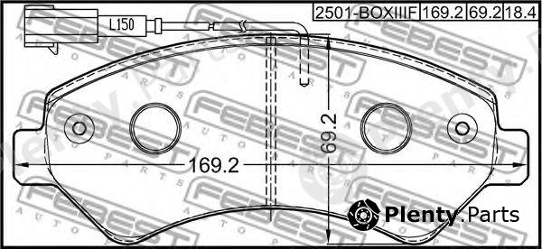  FEBEST part 2501-BOXIIIF (2501BOXIIIF) Brake Pad Set, disc brake