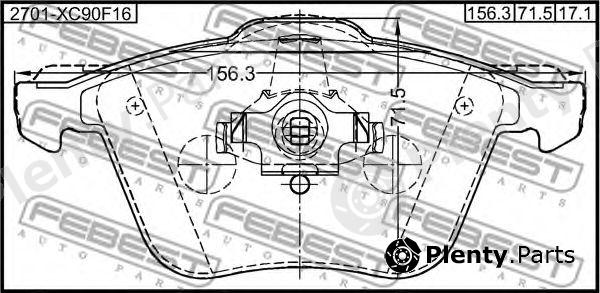  FEBEST part 2701-XC90F16 (2701XC90F16) Brake Pad Set, disc brake