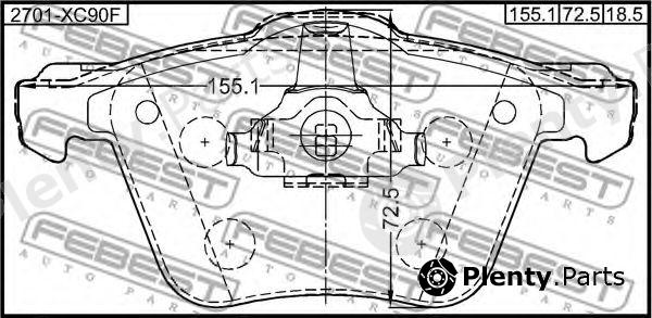  FEBEST part 2701-XC90F (2701XC90F) Brake Pad Set, disc brake