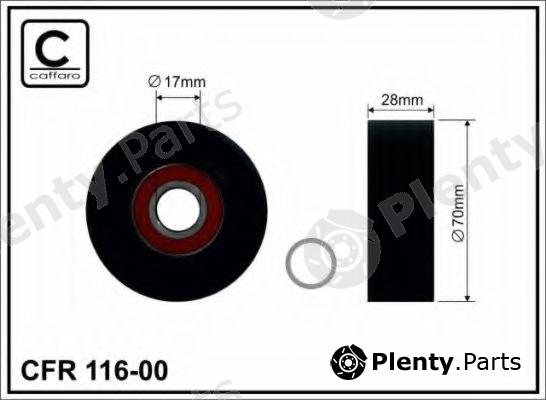  CAFFARO part 116-00 (11600) Tensioner Pulley, v-ribbed belt