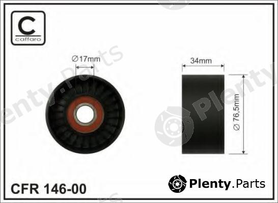  CAFFARO part 146-00 (14600) Deflection/Guide Pulley, v-ribbed belt
