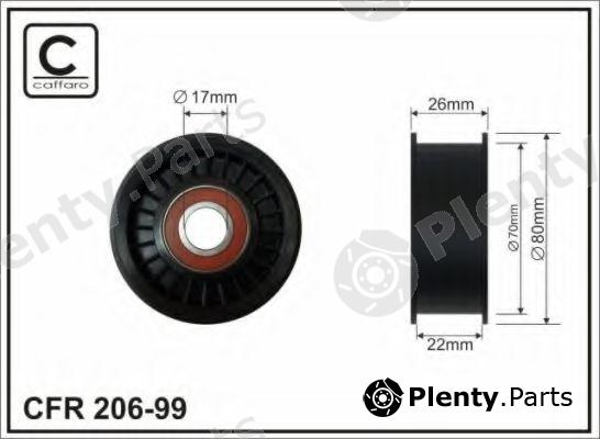  CAFFARO part 206-99 (20699) Deflection/Guide Pulley, v-ribbed belt