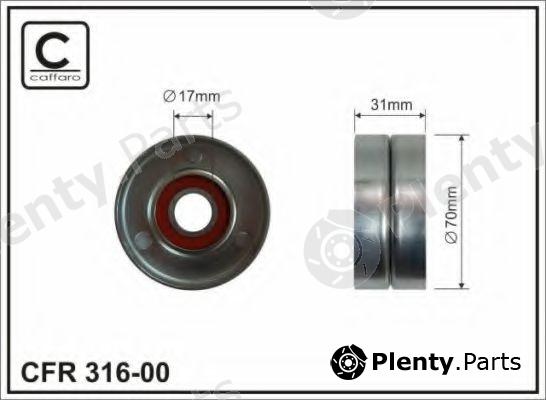  CAFFARO part 316-00 (31600) Tensioner Pulley, v-ribbed belt