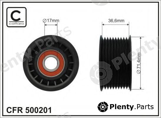  CAFFARO part 500201 Deflection/Guide Pulley, v-ribbed belt