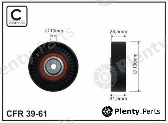  CAFFARO part 39-61 (3961) Deflection/Guide Pulley, v-ribbed belt
