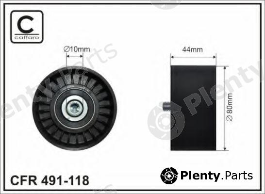  CAFFARO part 491-118 (491118) Tensioner Pulley, v-ribbed belt