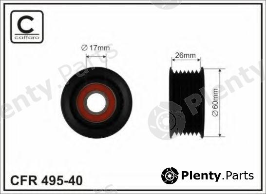  CAFFARO part 495-40 (49540) Deflection/Guide Pulley, v-ribbed belt