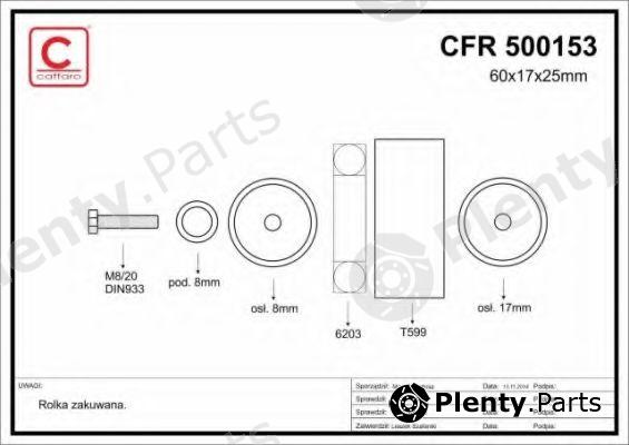  CAFFARO part 500153 Deflection/Guide Pulley, v-ribbed belt