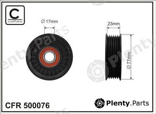 CAFFARO part 500076 Tensioner Pulley, v-ribbed belt