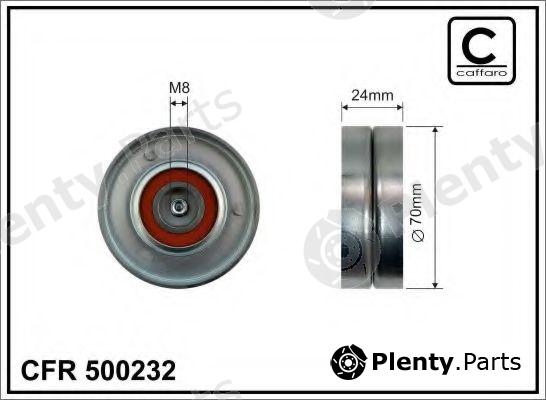  CAFFARO part 500232 Tensioner Pulley, v-ribbed belt