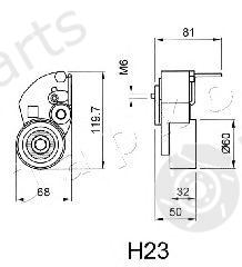  JAPKO part 45H23 Tensioner, timing belt