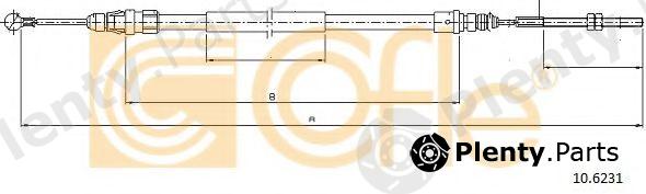  COFLE part 10.6231 (106231) Cable, parking brake