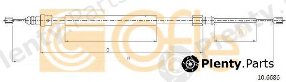  COFLE part 10.6686 (106686) Cable, parking brake