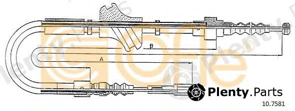  COFLE part 10.7581 (107581) Cable, parking brake