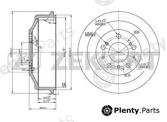 ZEKKERT part BS5097 Brake Drum