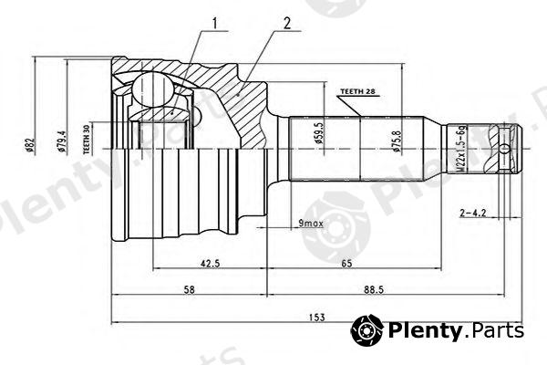  AYWIPARTS part AW1510087 Joint Kit, drive shaft