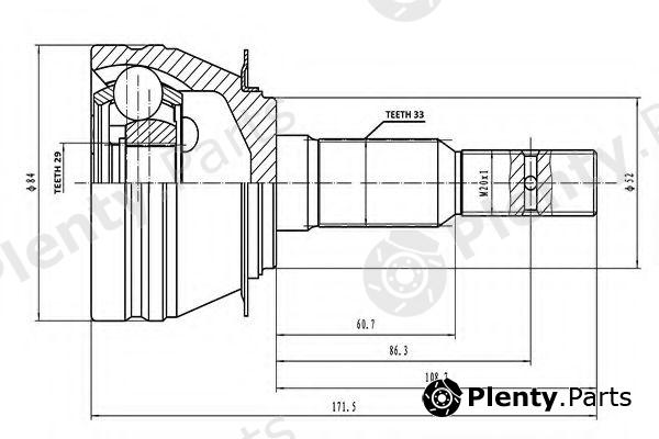  AYWIPARTS part AW1510208 Joint Kit, drive shaft