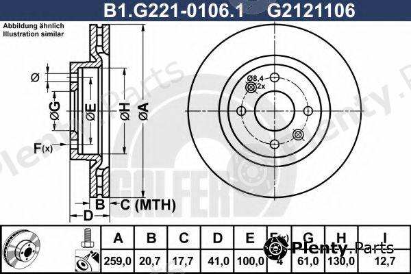  GALFER part B1.G221-0106.1 (B1G22101061) Brake Disc