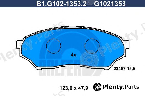  GALFER part B1.G102-1353.2 (B1G10213532) Brake Pad Set, disc brake