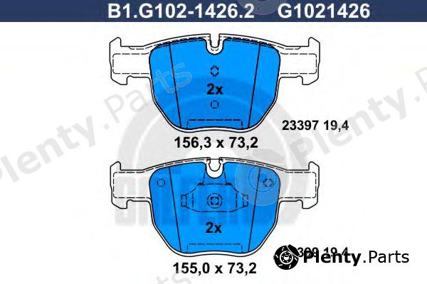  GALFER part B1.G102-1426.2 (B1G10214262) Brake Pad Set, disc brake