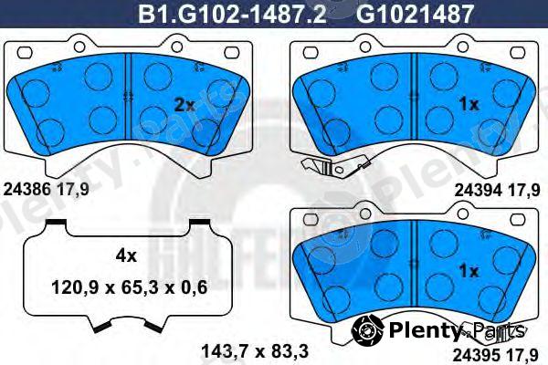  GALFER part B1.G102-1487.2 (B1G10214872) Brake Pad Set, disc brake