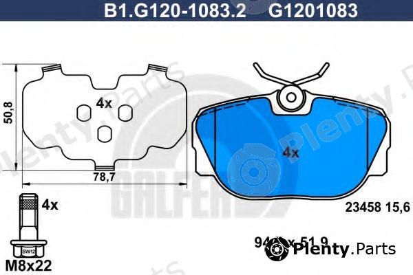  GALFER part B1.G120-1083.2 (B1G12010832) Brake Pad Set, disc brake
