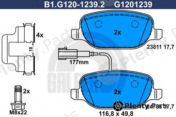  GALFER part B1.G120-1239.2 (B1G12012392) Brake Pad Set, disc brake